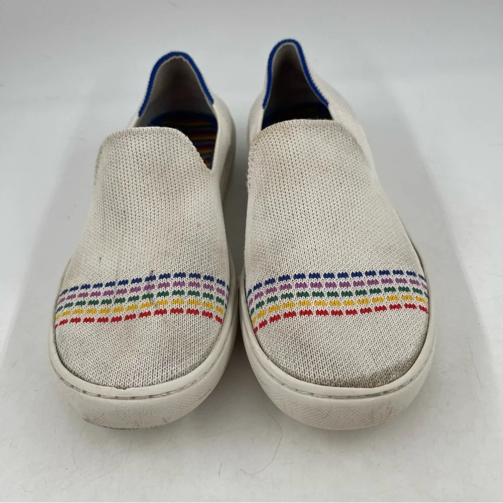 Rothy’s Girl’s Limited Edition Rainbow Pride Knit Slip-On Flats Sneaker-Size 2 Y